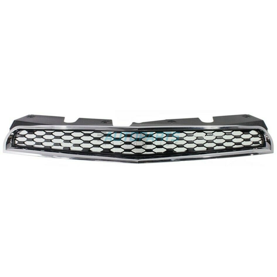 New Front Upper Grille For 2010-2015 Chevrolet Equinox Chrome Shell /& Painted Black Insert GM1200622 25798744